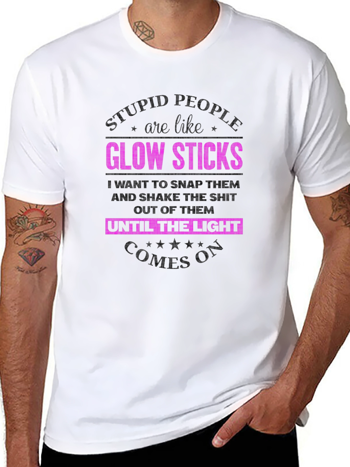 Stupid People are Like Glow Sticks Graphic Tee