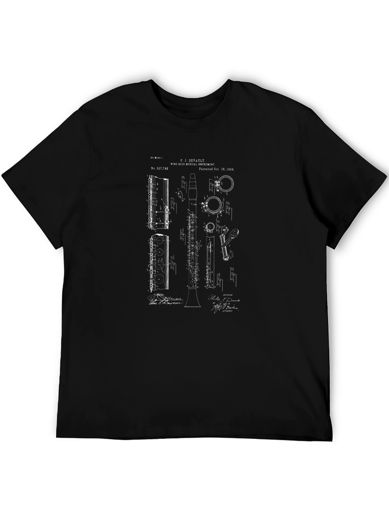 Clarinet Patent T-Shirt - Musician Gift