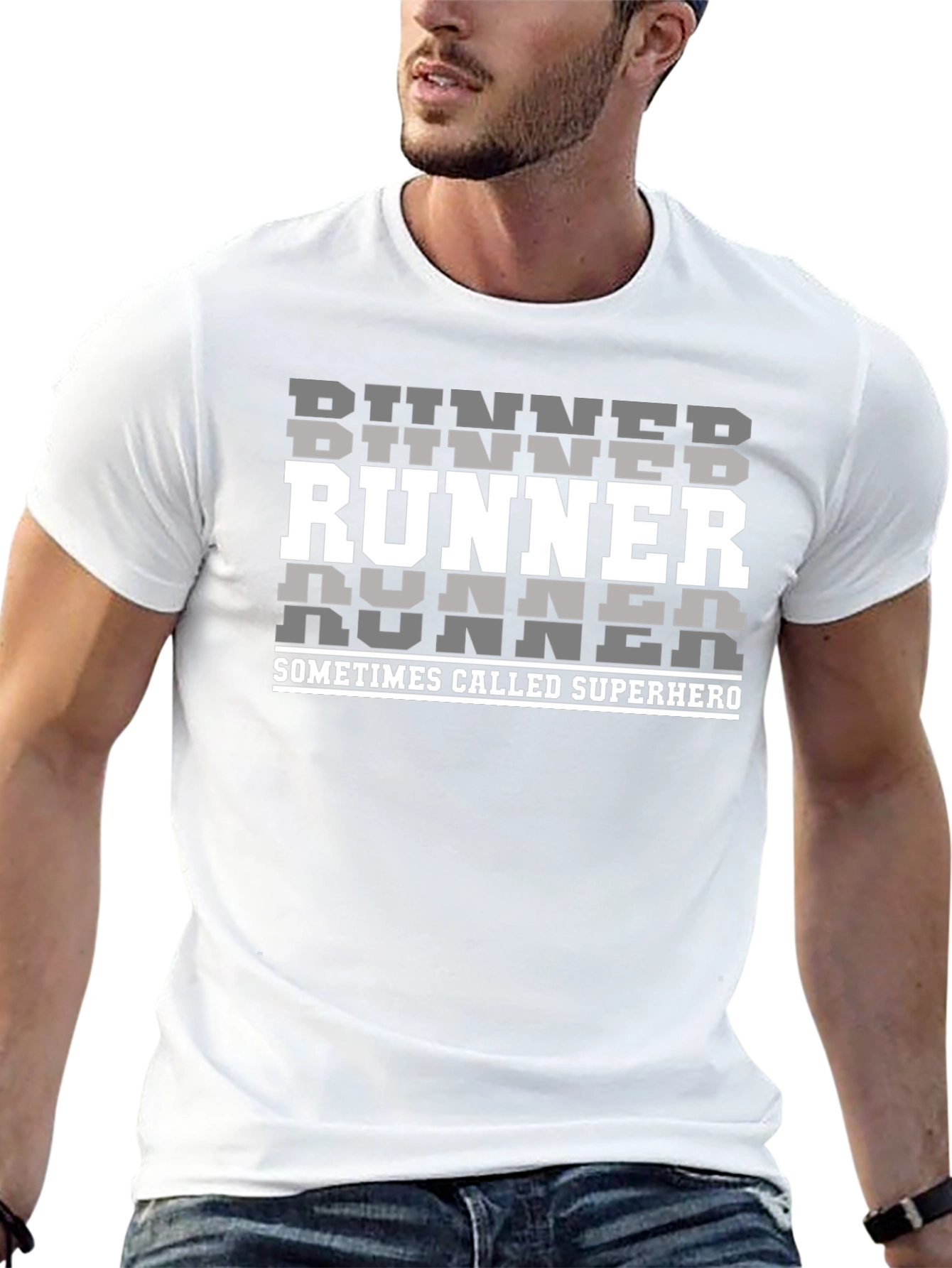 Runner Superhero T-Shirt - Black Graphic Tee