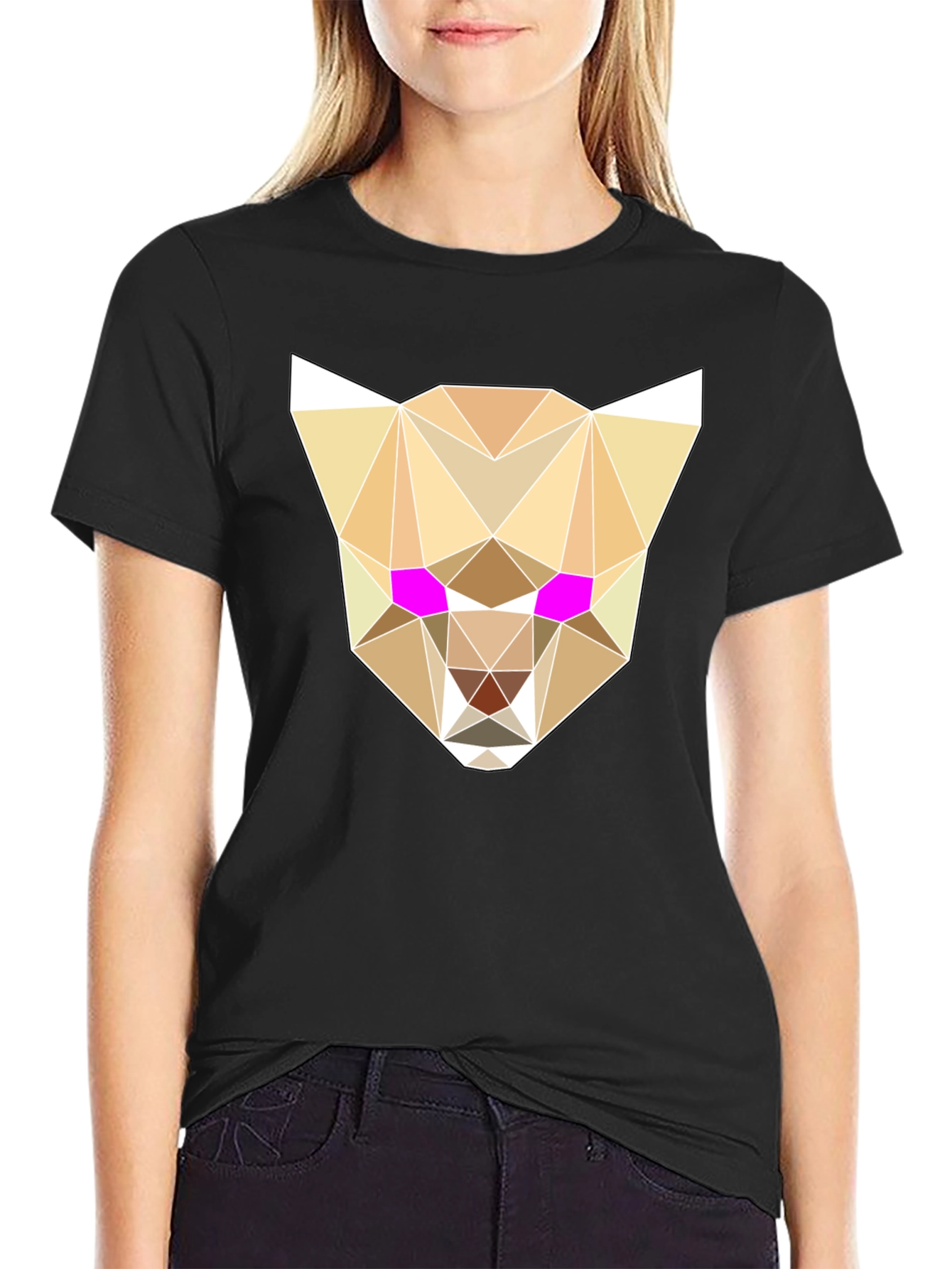 Geometric Cheetah Graphic Tee - Stylish & Unique