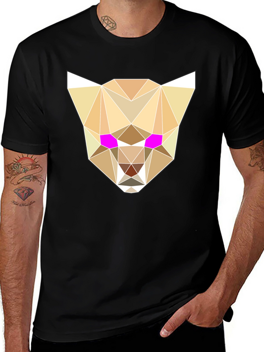 Geometric Cheetah Graphic Tee - Stylish & Unique
