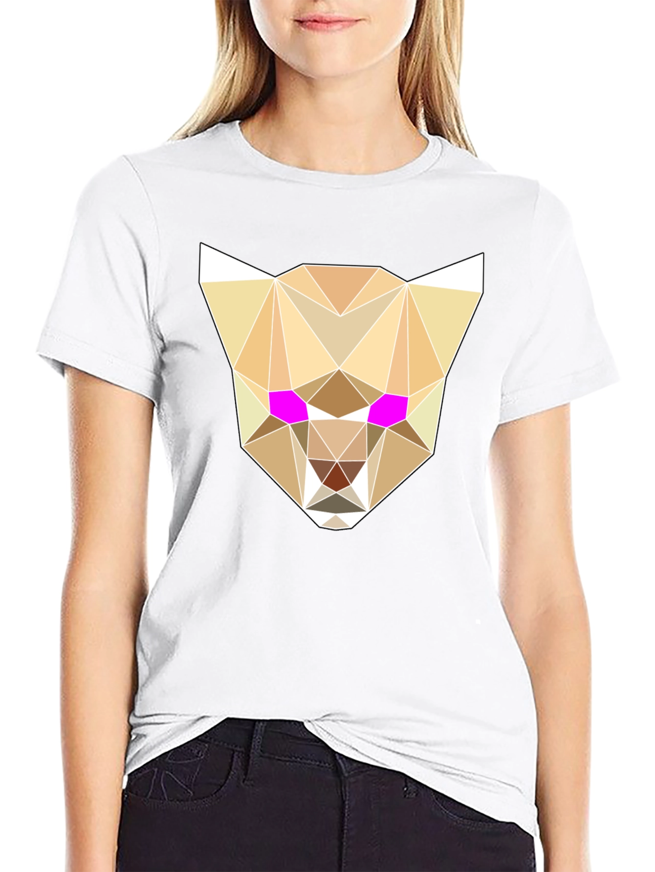 Geometric Cheetah Graphic Tee - Stylish & Unique