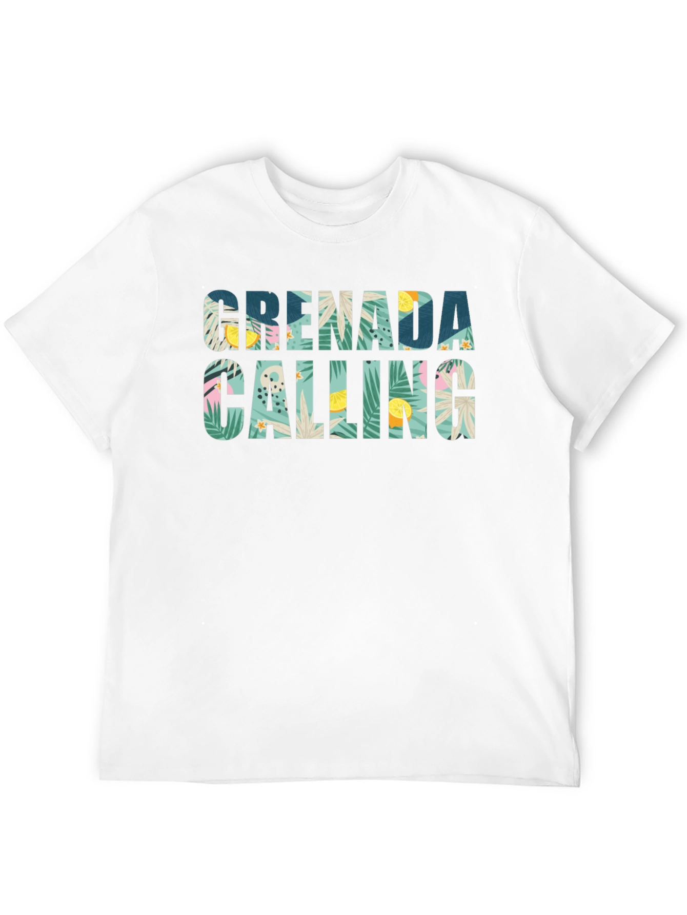 Grenada Calling Tropical Print T-Shirt