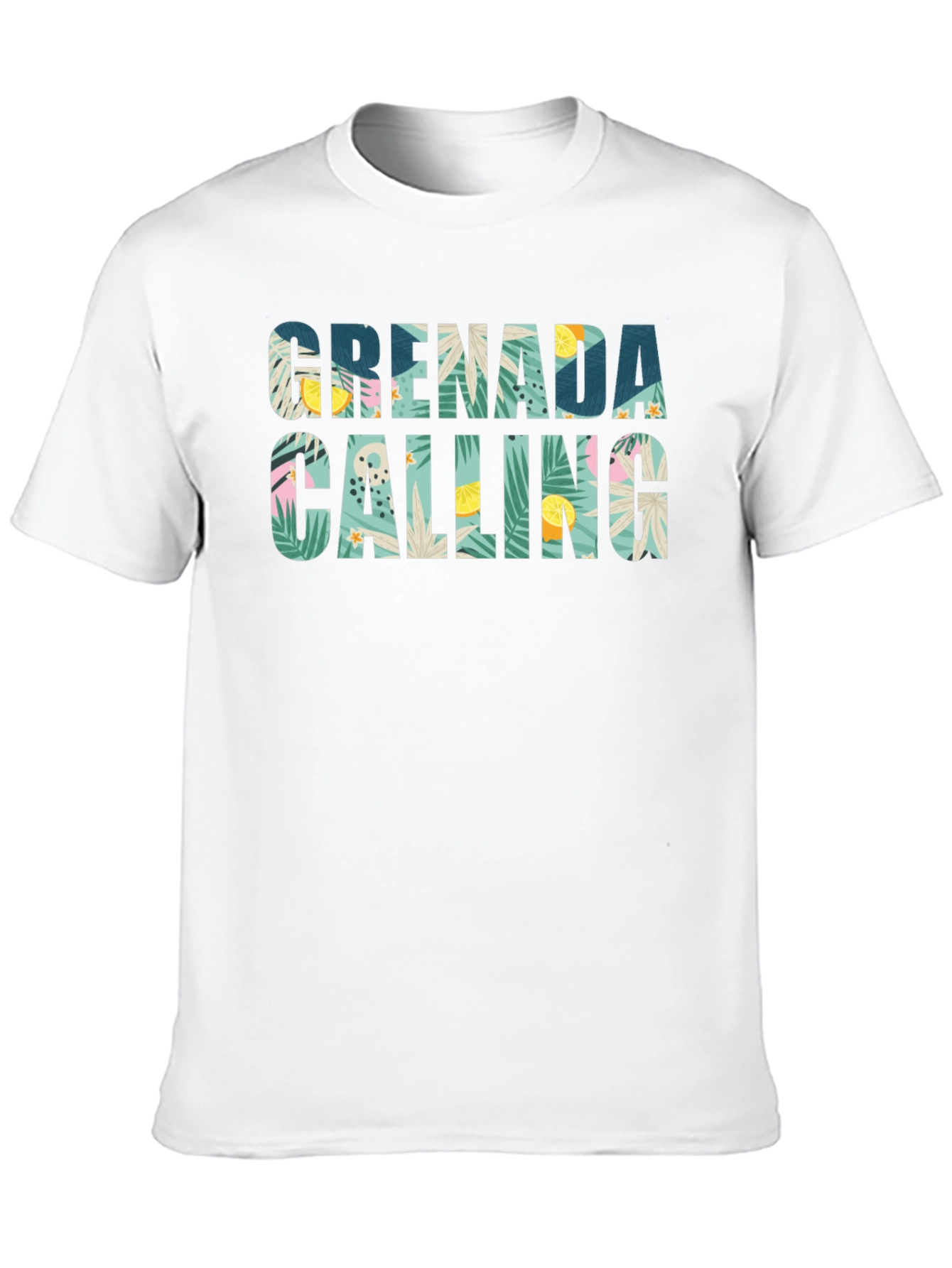 Grenada Calling Tropical Print T-Shirt