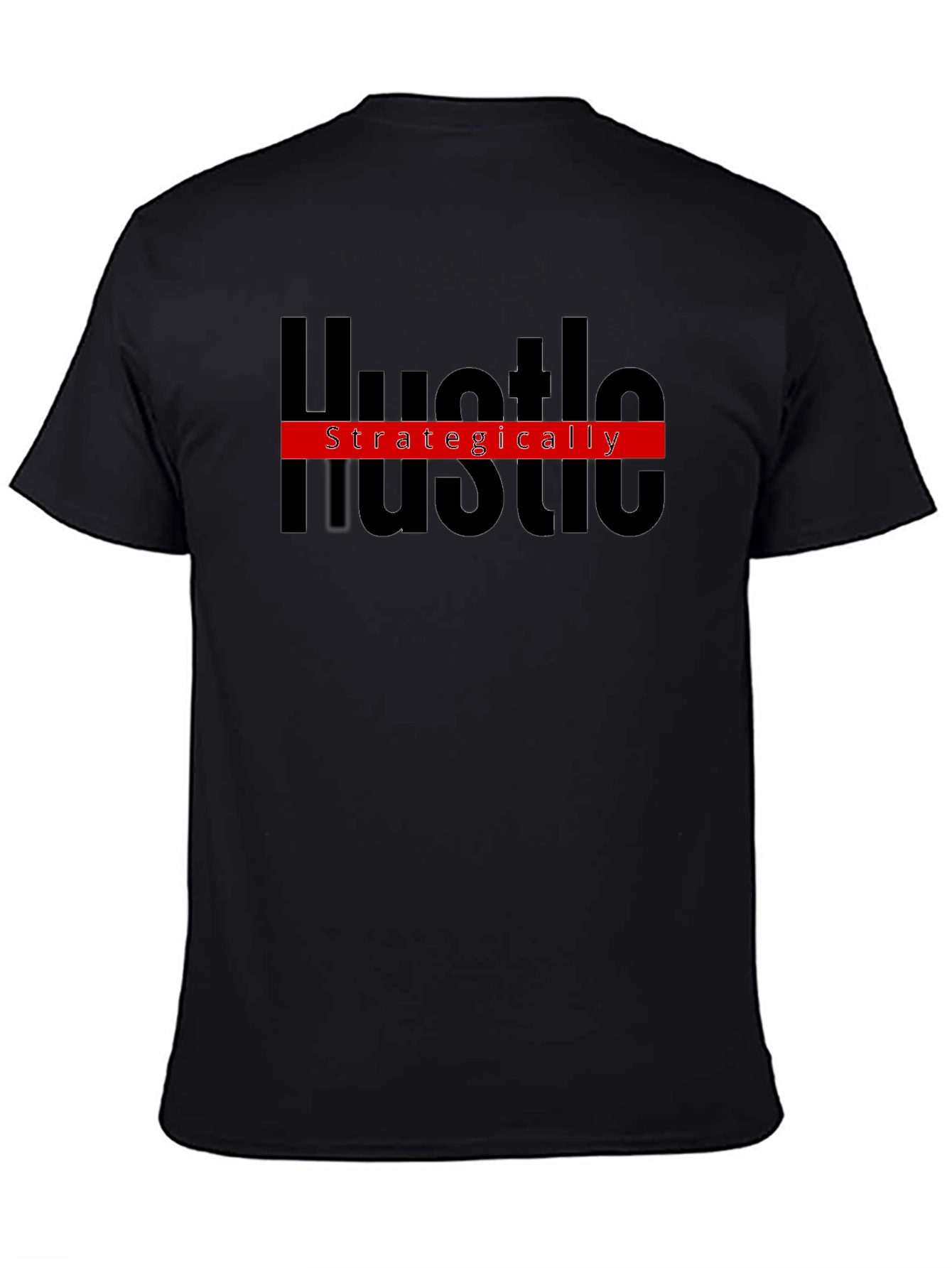 Hustle Strategically Black Graphic Tee