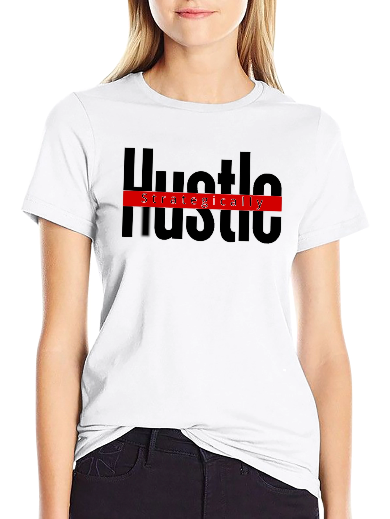 Hustle Strategically Black Graphic Tee