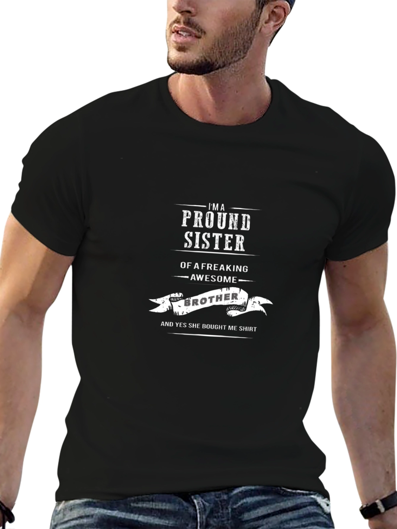 Proud Sister Awesome Brother Graphic T-Shirt