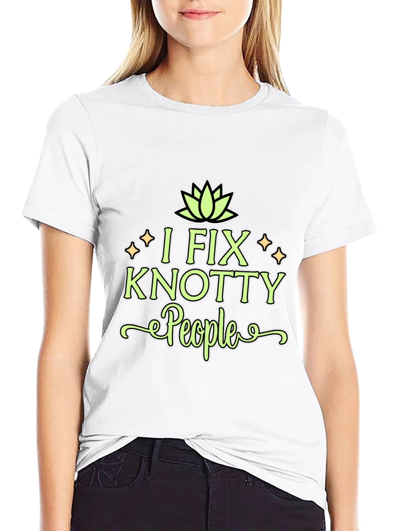 I Fix Knotty People Funny Black T-Shirt