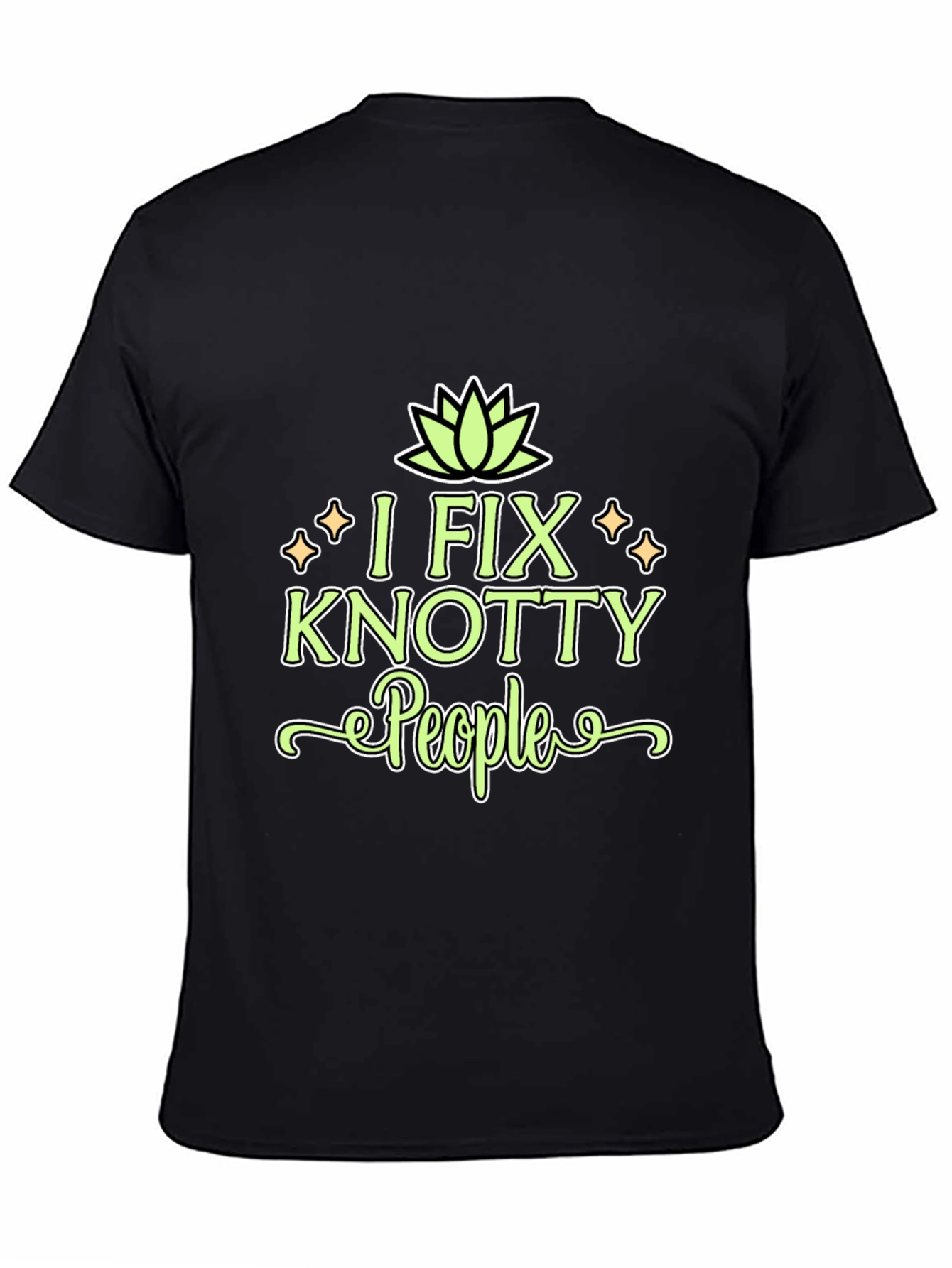 I Fix Knotty People Funny Black T-Shirt