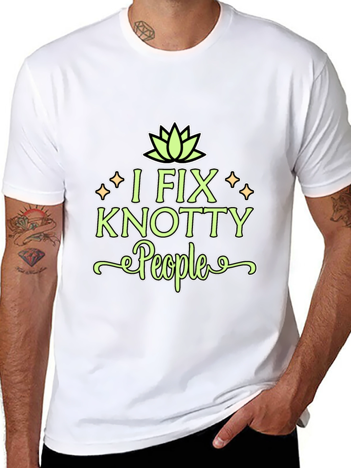 I Fix Knotty People Funny Black T-Shirt