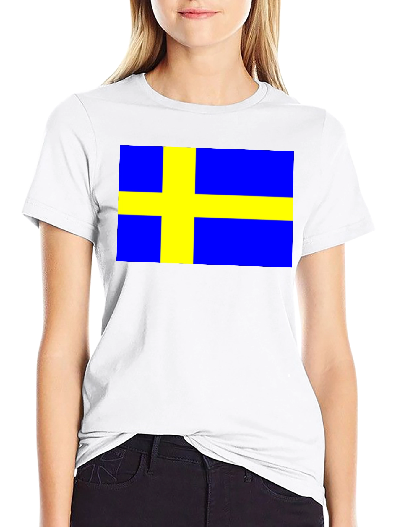 Swedish Flag T-Shirt - Black Cotton Tee