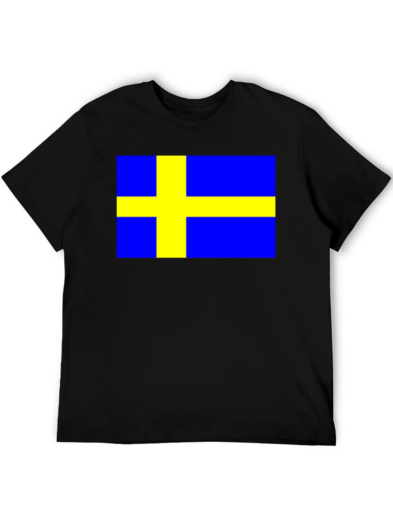 Swedish Flag T-Shirt - Black Cotton Tee