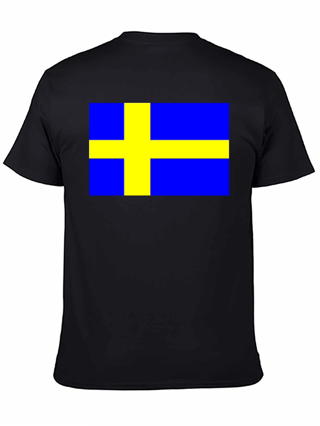 Swedish Flag T-Shirt - Black Cotton Tee