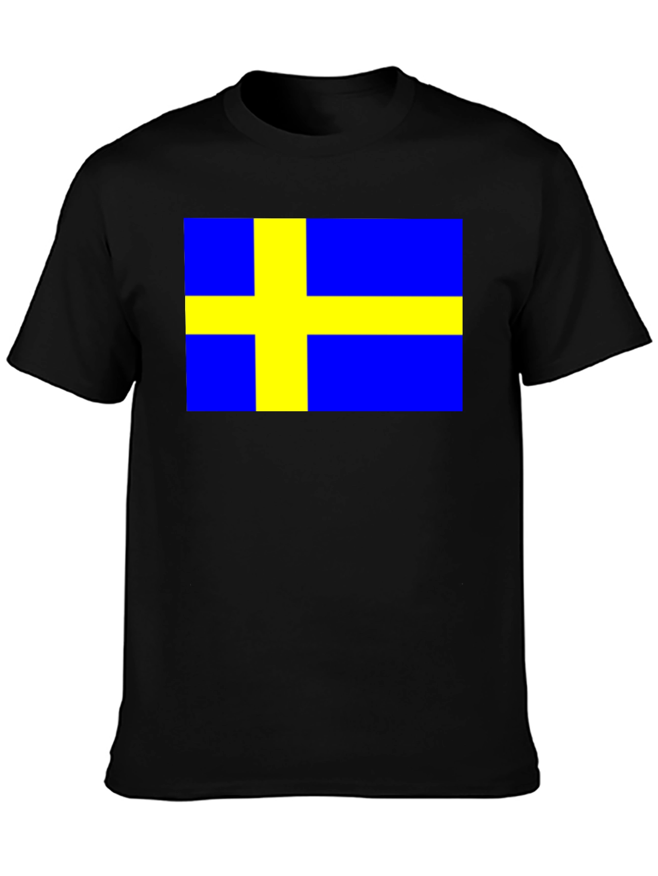 Swedish Flag T-Shirt - Black Cotton Tee