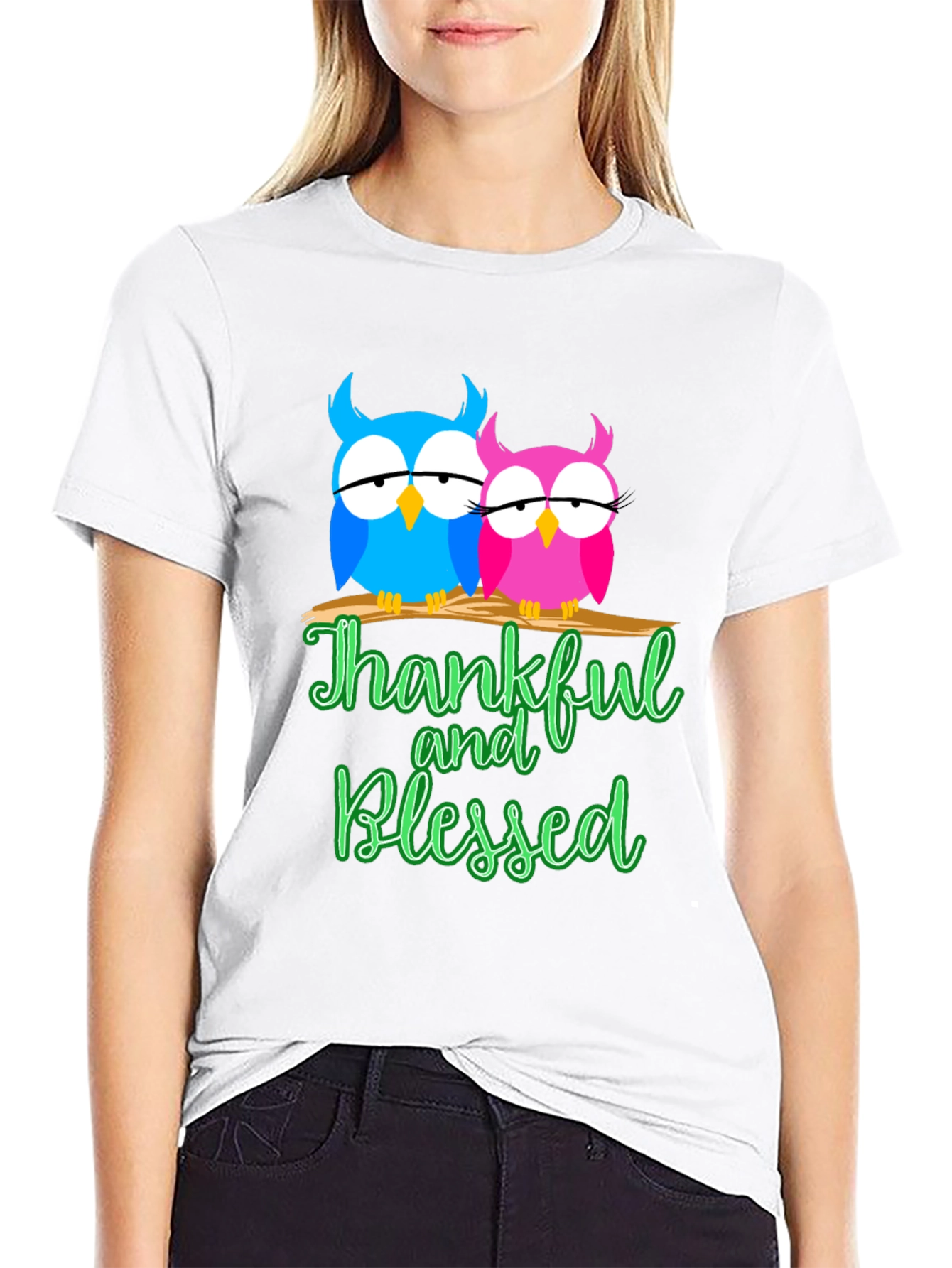 Thankful & Blessed Owls Graphic Tee