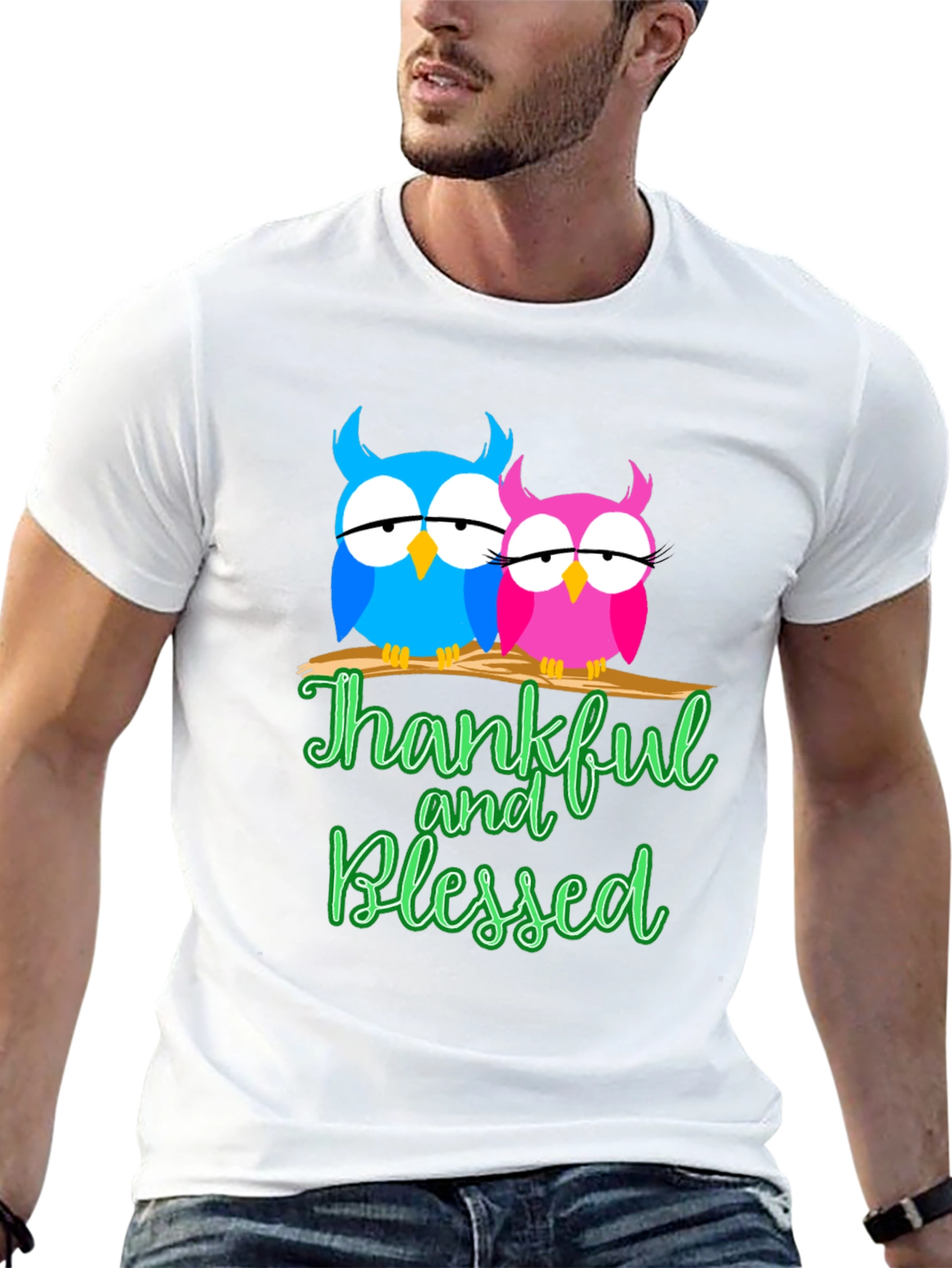 Thankful & Blessed Owls Graphic Tee