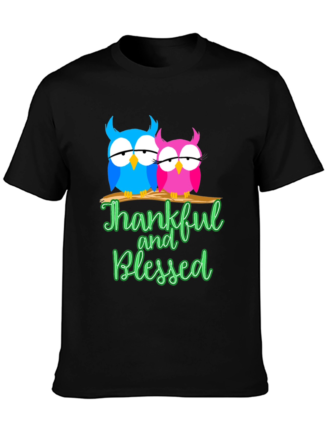 Thankful & Blessed Owls Graphic Tee