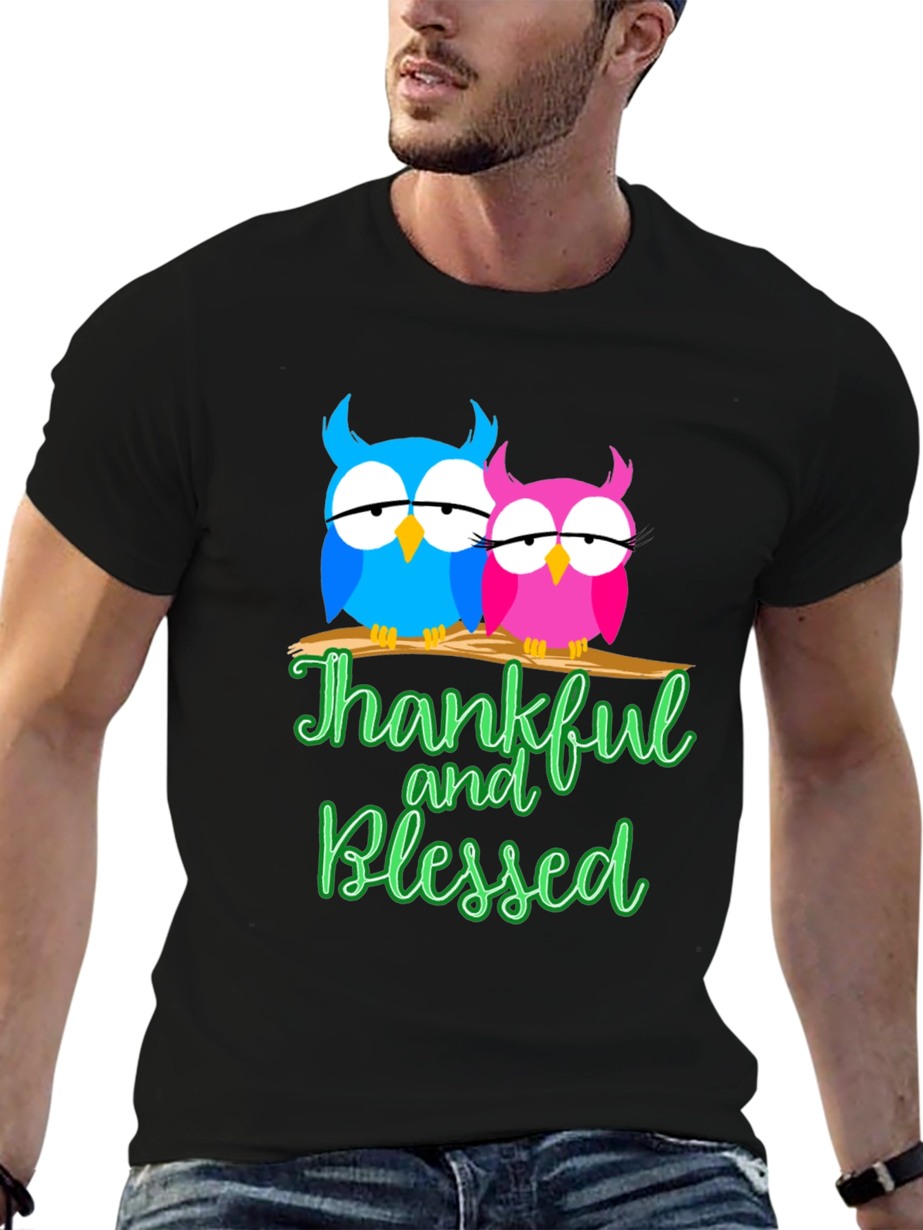 Thankful & Blessed Owls Graphic Tee