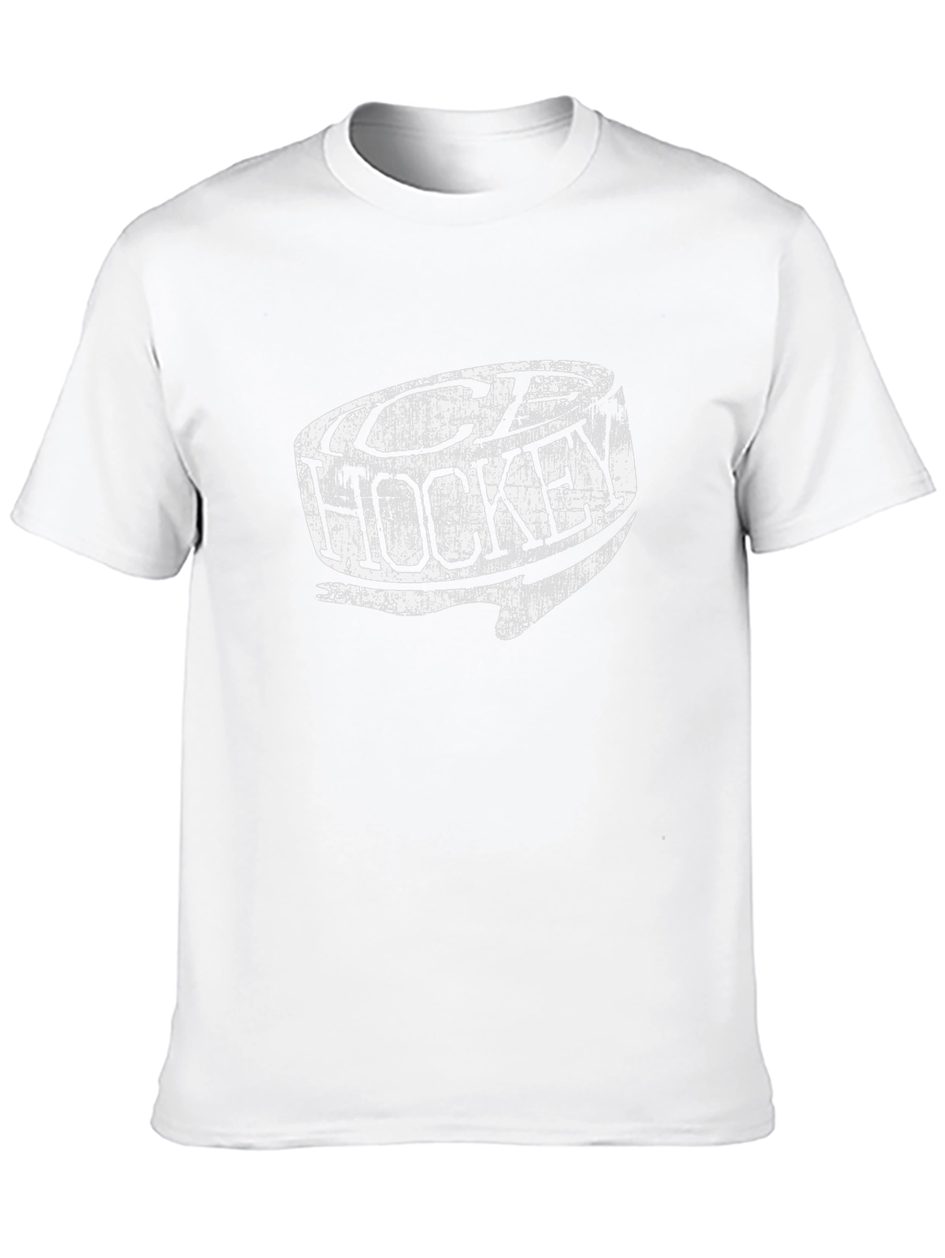 Distressed Ice Hockey Graphic Tee - Black