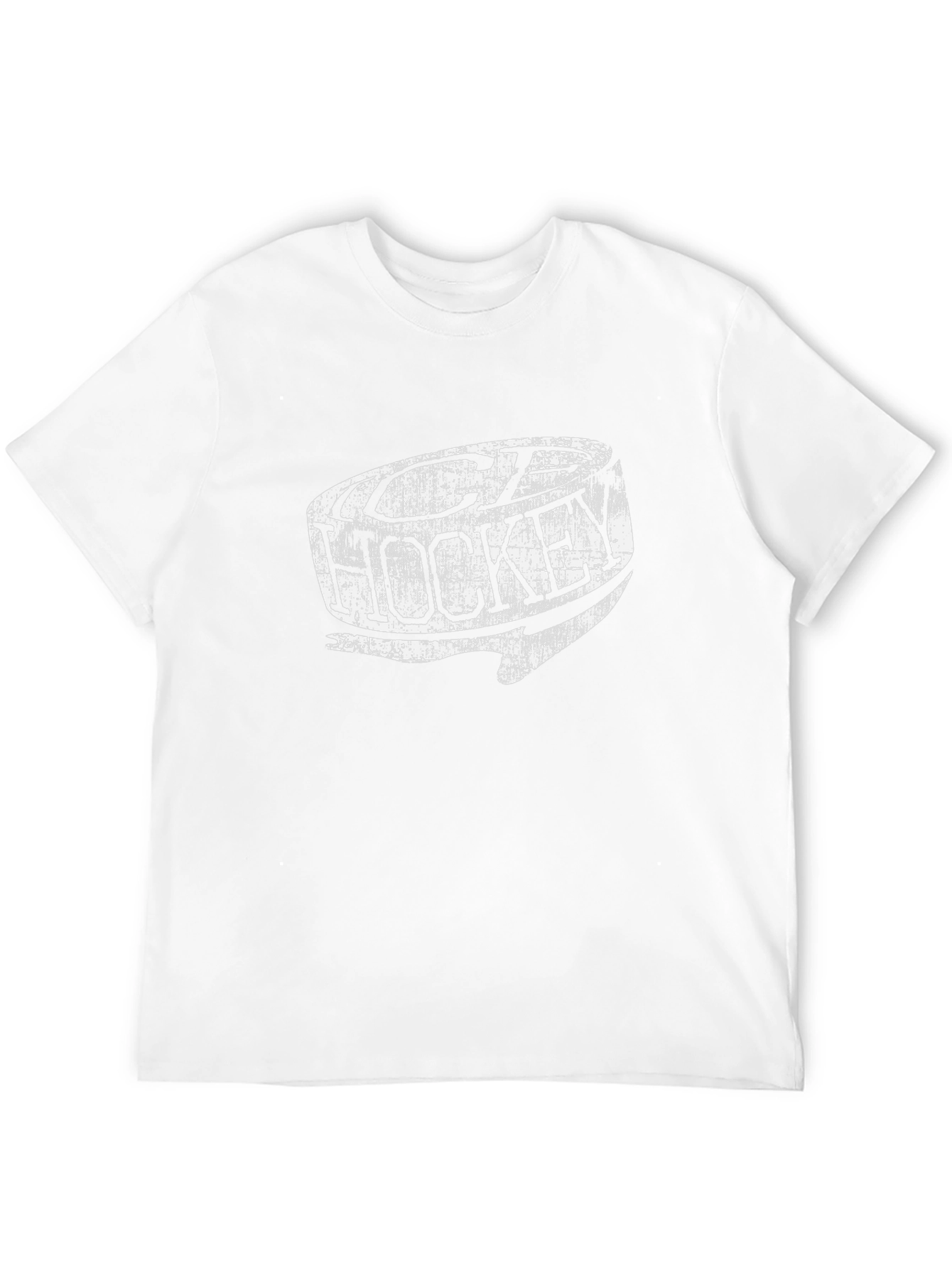 Distressed Ice Hockey Graphic Tee - Black