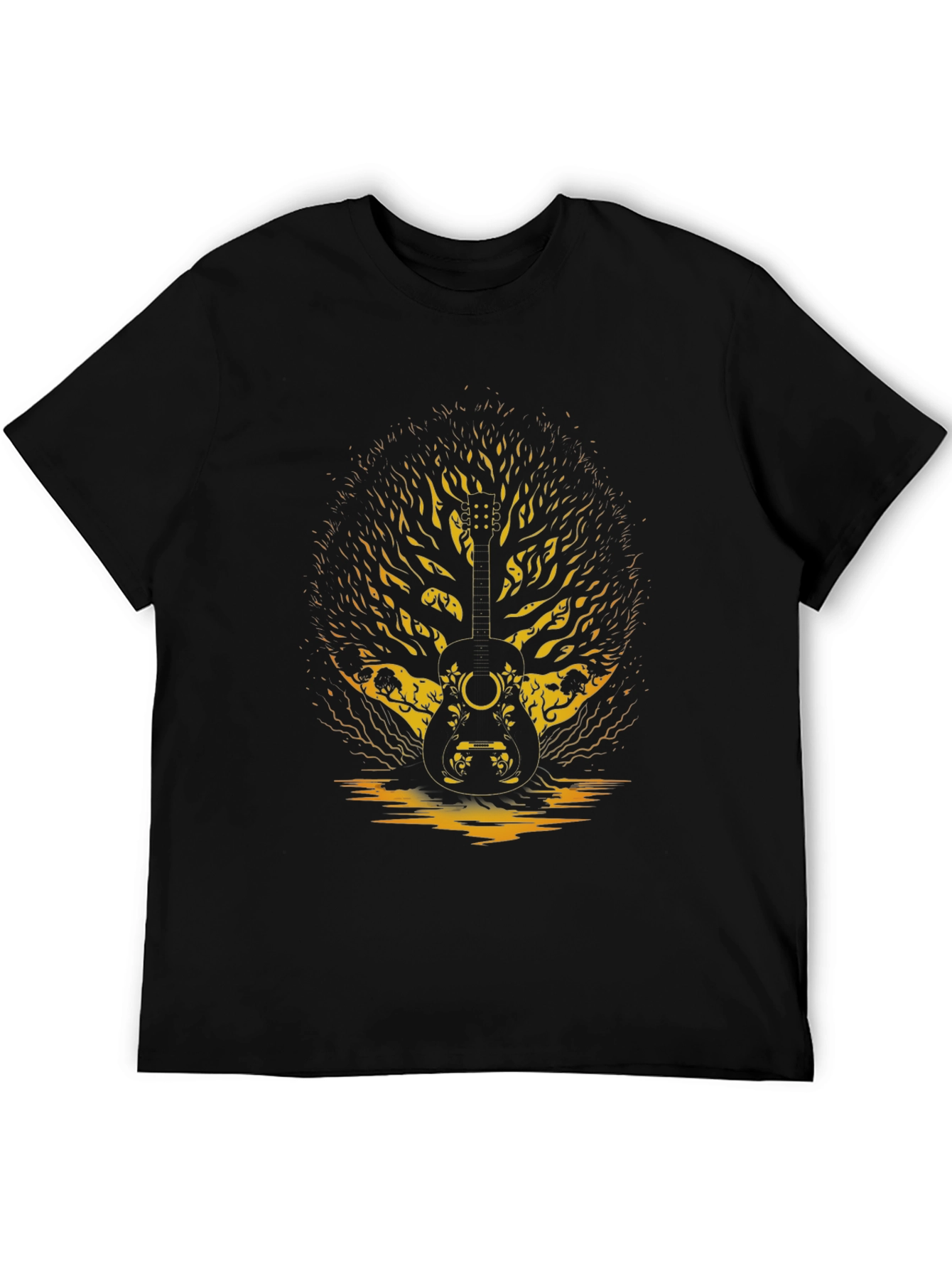 Guitar Tree Graphic Tee - Black Unisex T-Shirt