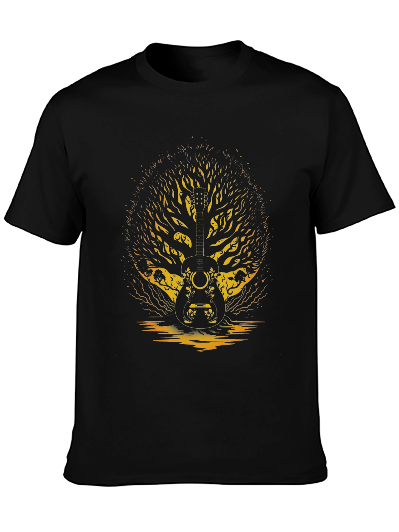 Guitar Tree Graphic Tee - Black Unisex T-Shirt