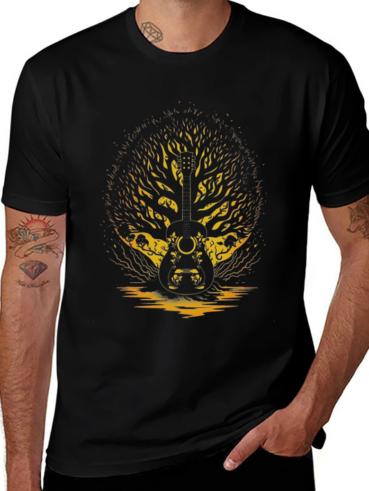 Guitar Tree Graphic Tee - Black Unisex T-Shirt
