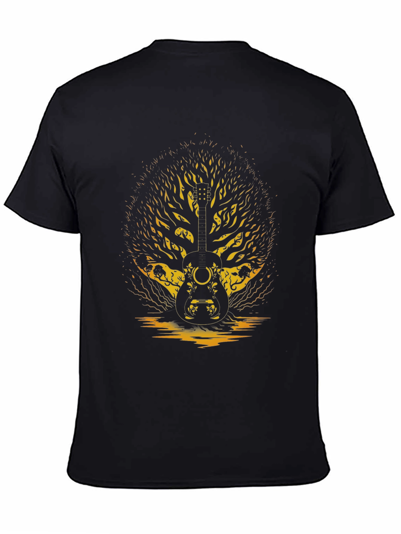 Guitar Tree Graphic Tee - Black Unisex T-Shirt