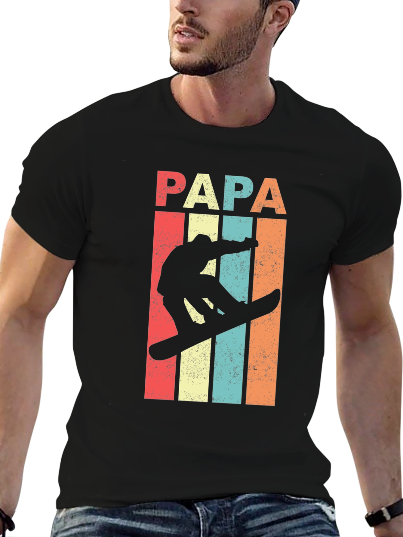 Papa Snowboarder Retro T-Shirt
