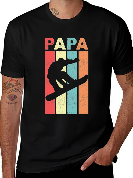 Papa Snowboarder Retro T-Shirt