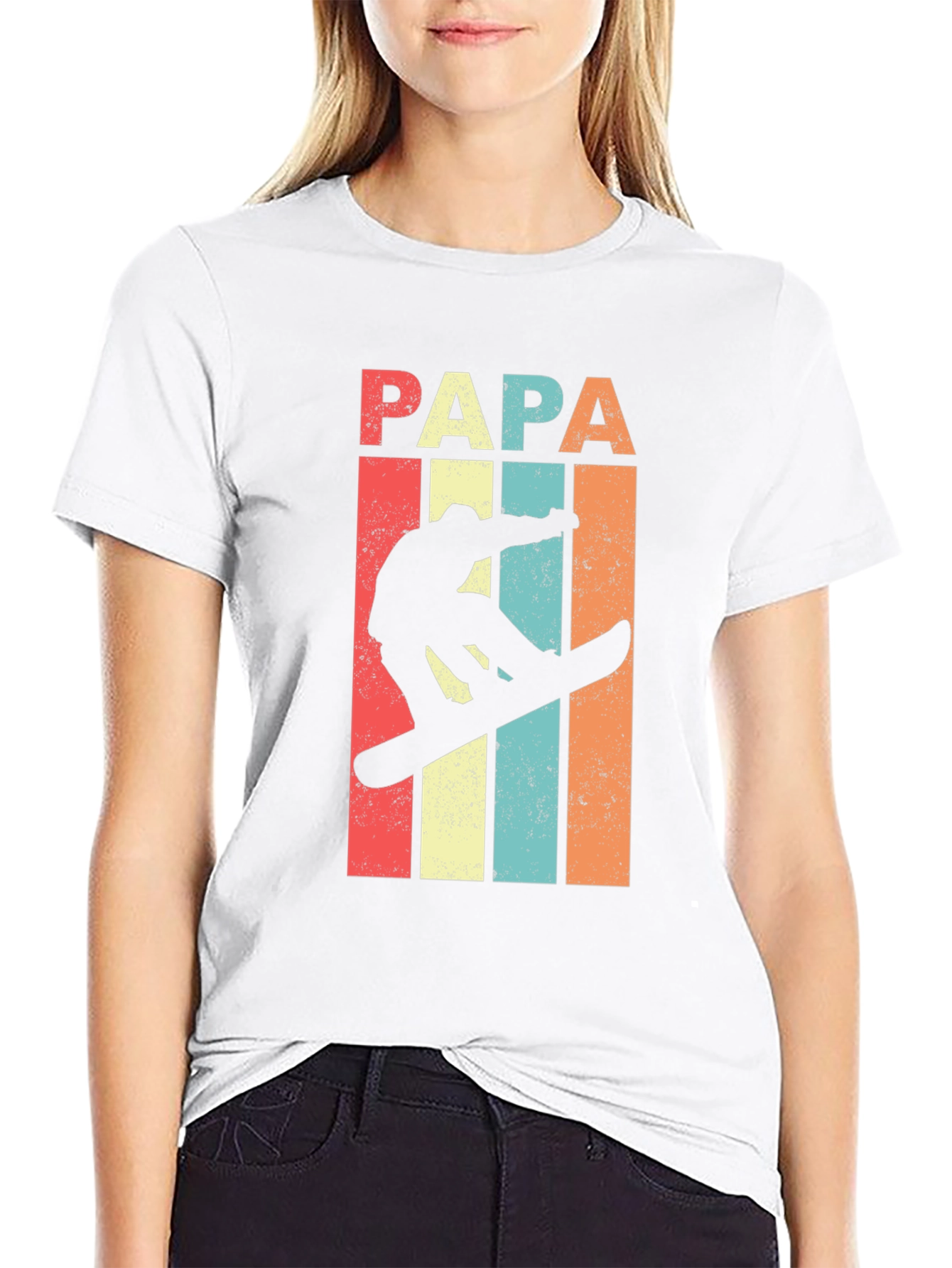 Papa Snowboarder Retro T-Shirt