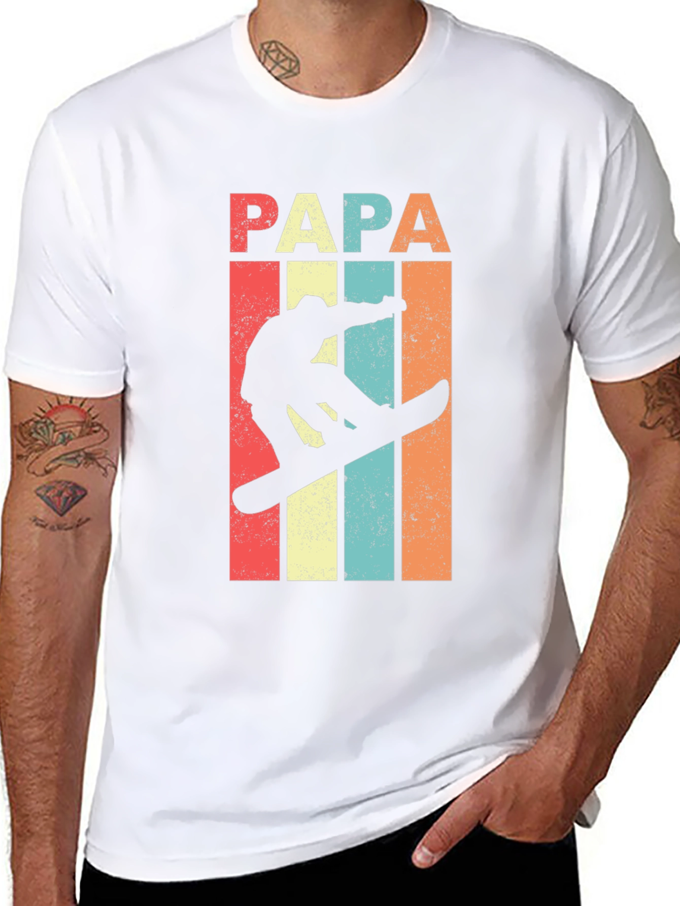 Papa Snowboarder Retro T-Shirt