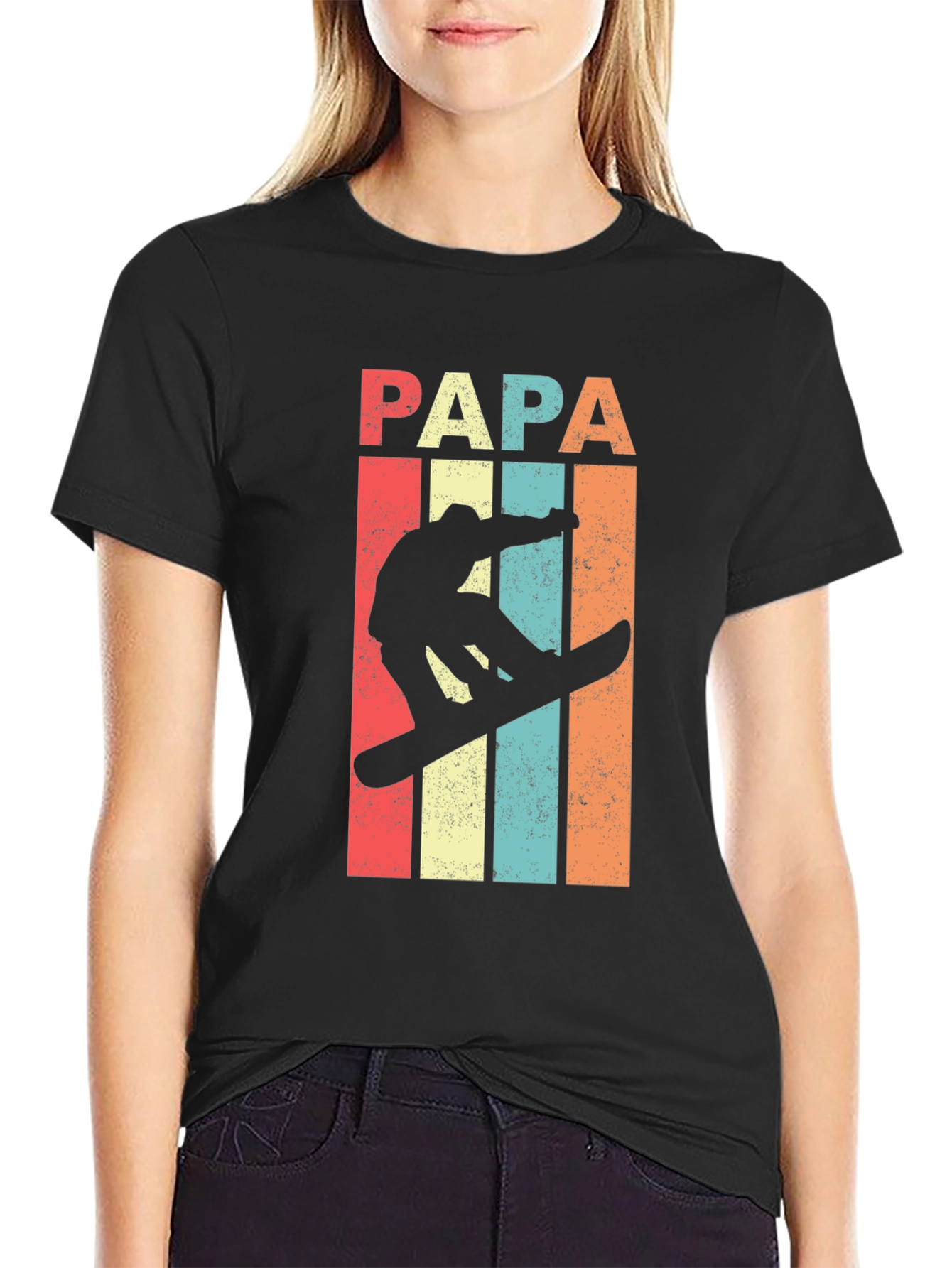 Papa Snowboarder Retro T-Shirt