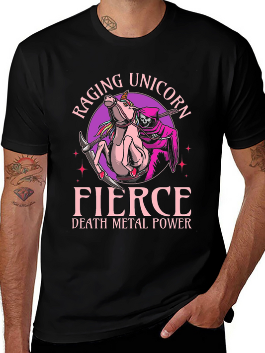 Raging Unicorn Fierce Death Metal Power T-Shirt