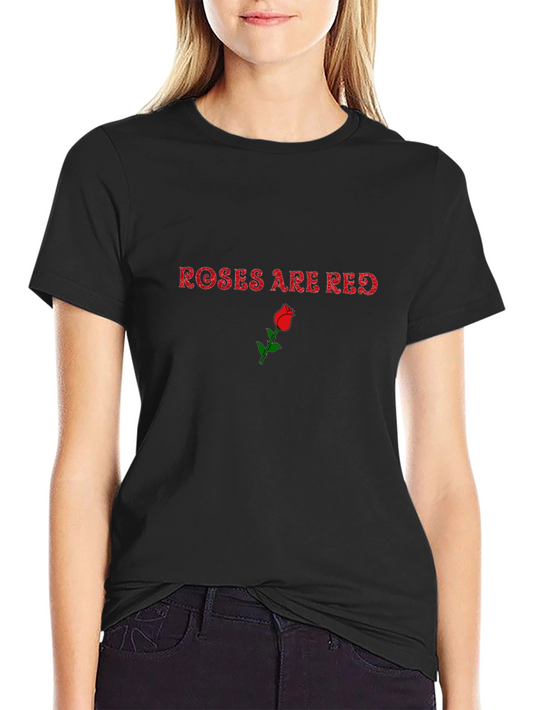 Roses Are Red Graphic Tee - Black
