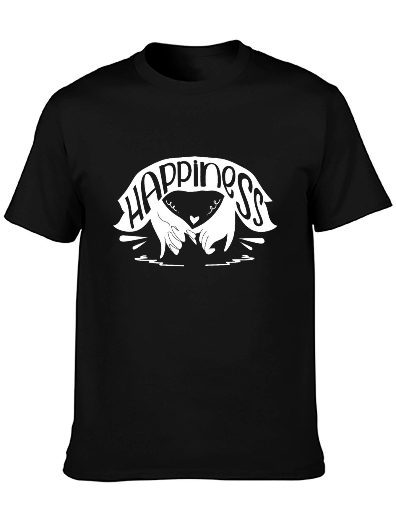 Happiness Graphic Black T-Shirt