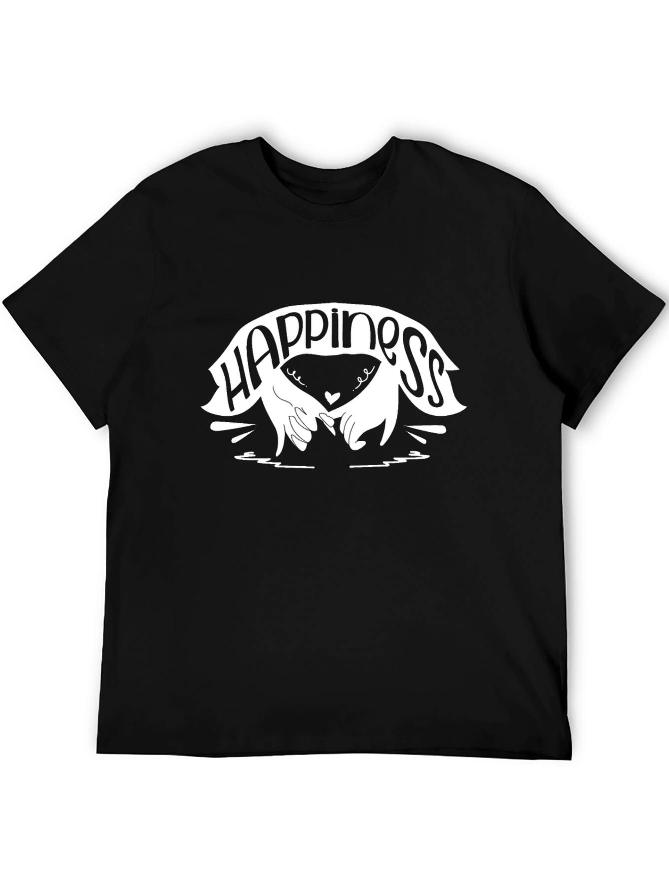 Happiness Graphic Black T-Shirt