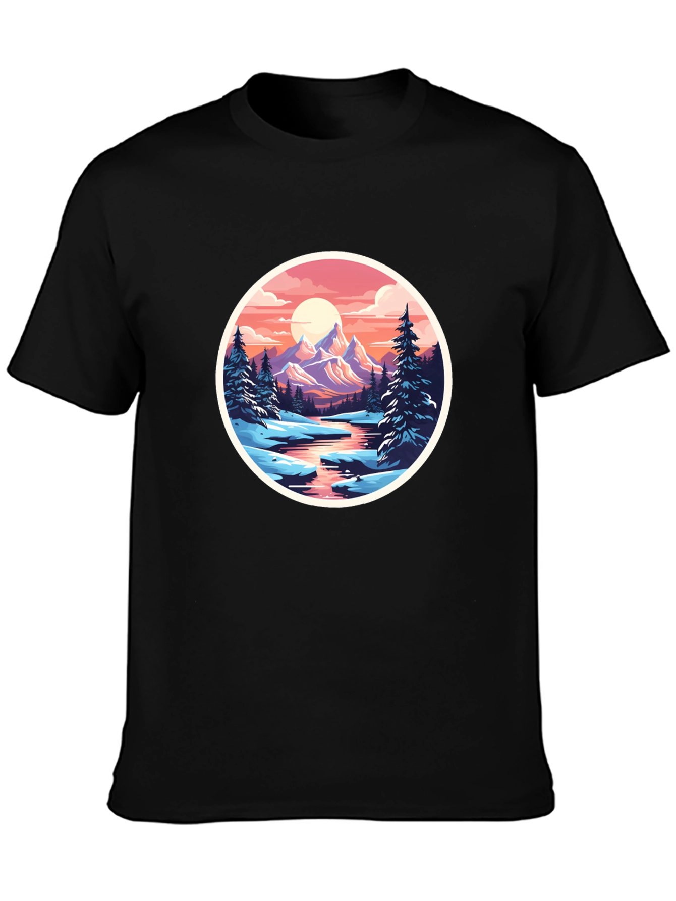 Mountain Sunset Graphic Tee - Nature Inspired T-Shirt