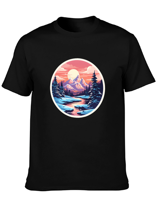 Mountain Sunset Graphic Tee - Nature Inspired T-Shirt