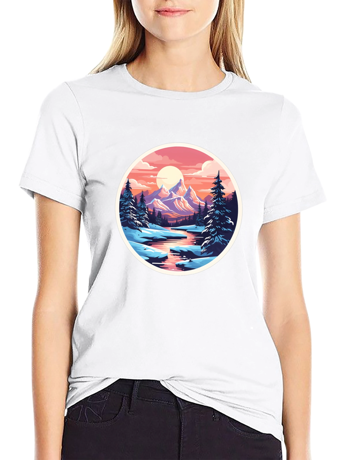 Mountain Sunset Graphic Tee - Nature Inspired T-Shirt