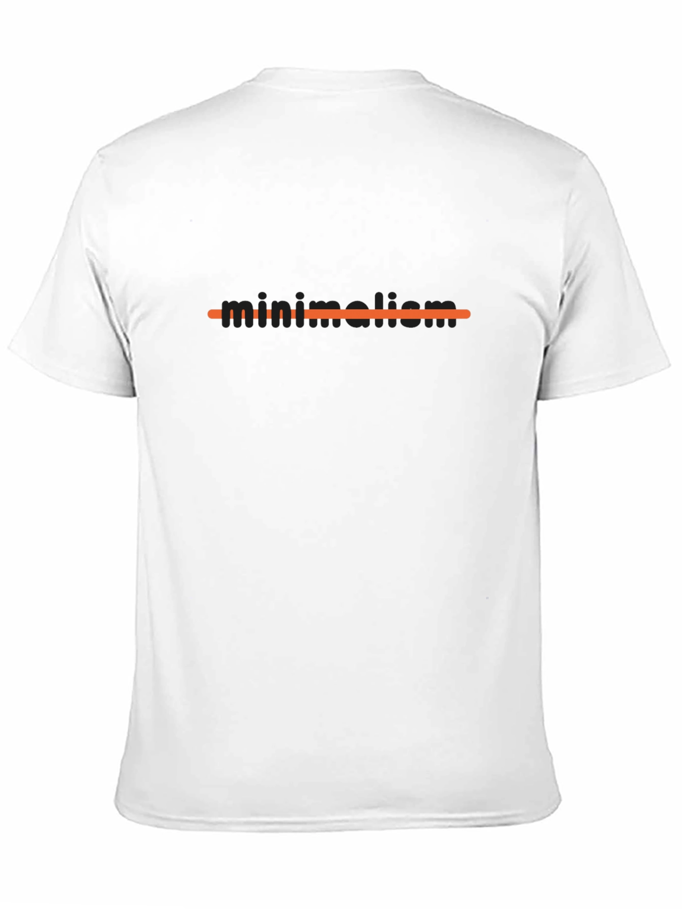 Minimalist Orange Line Black T-Shirt
