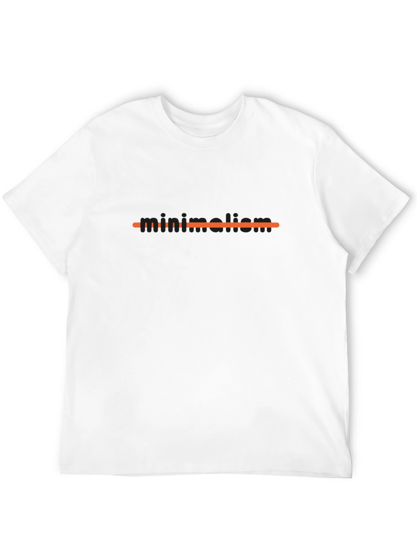 Minimalist Orange Line Black T-Shirt