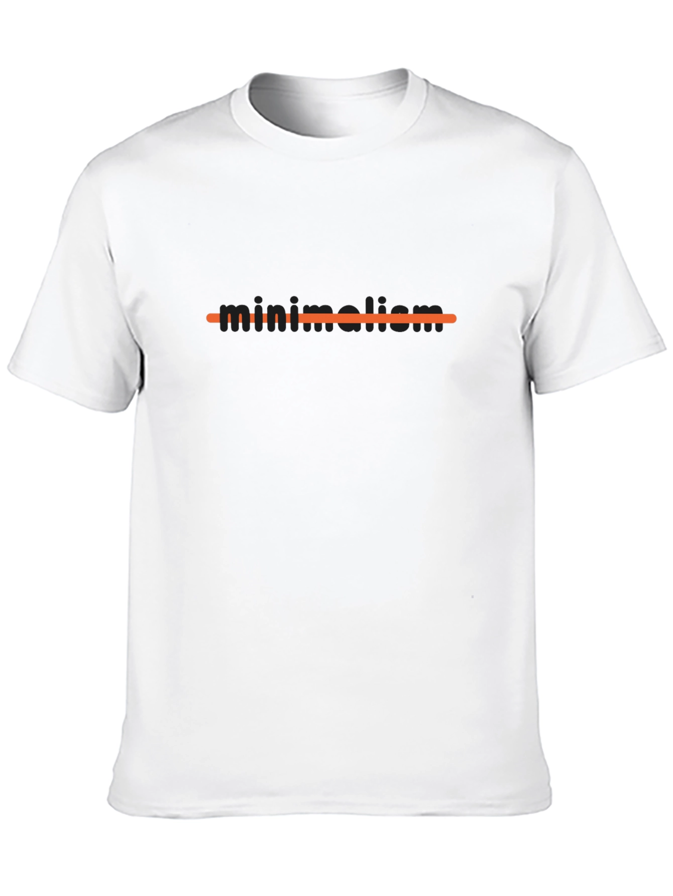 Minimalist Orange Line Black T-Shirt