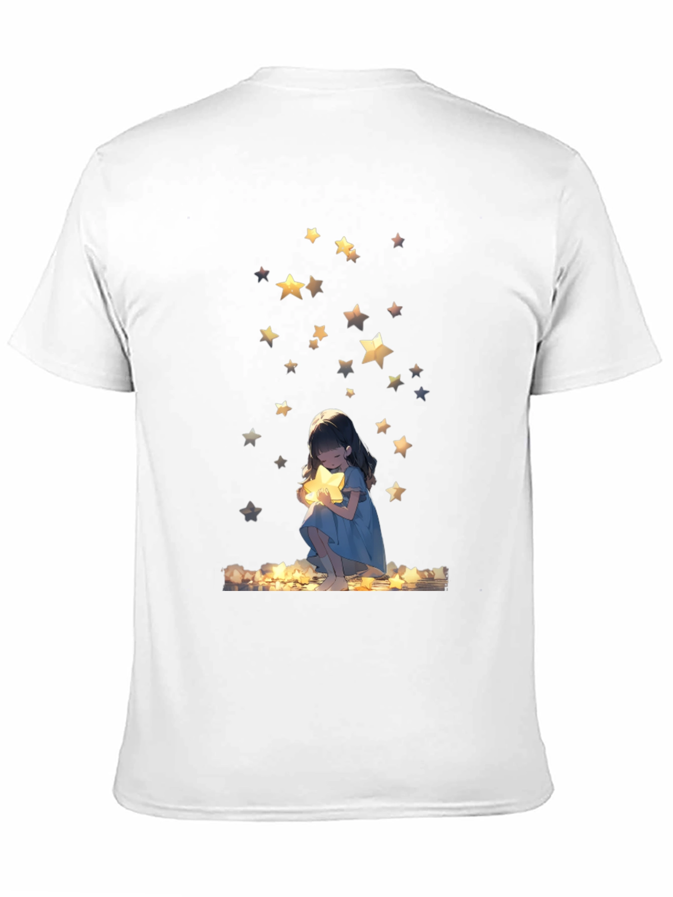 Dreamy Star Girl Black T-Shirt