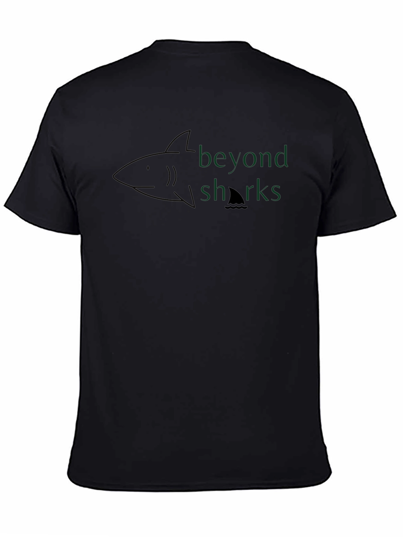 Beyond Sharks Graphic Print Black T-Shirt