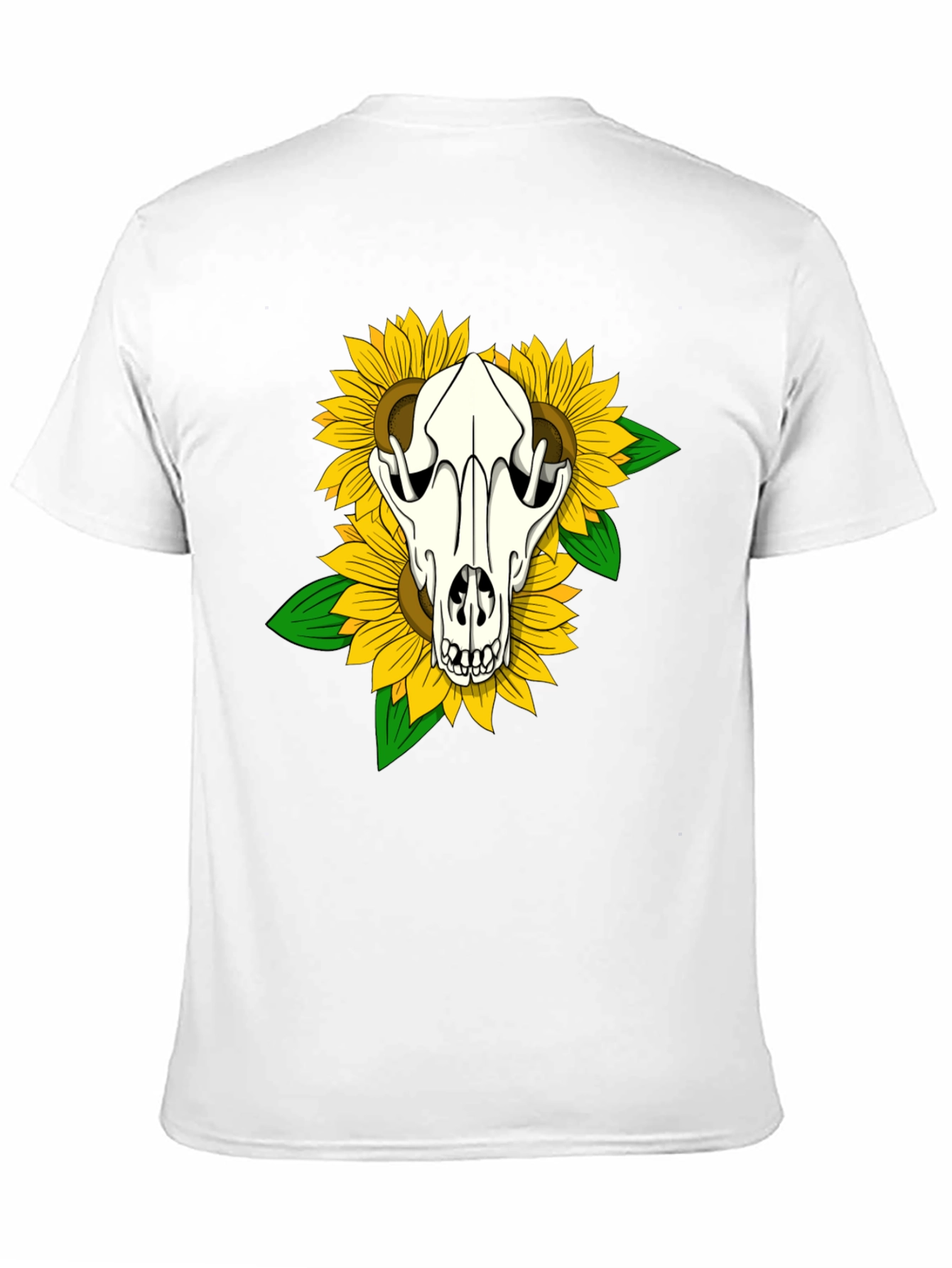 Skull & Sunflower Graphic T-Shirt - Black