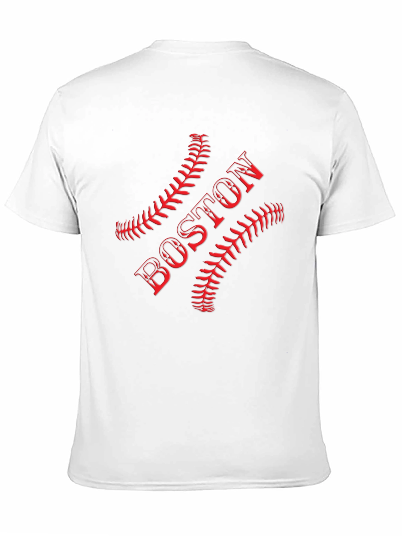 Boston Baseball T-Shirt - Red Stitch Design
