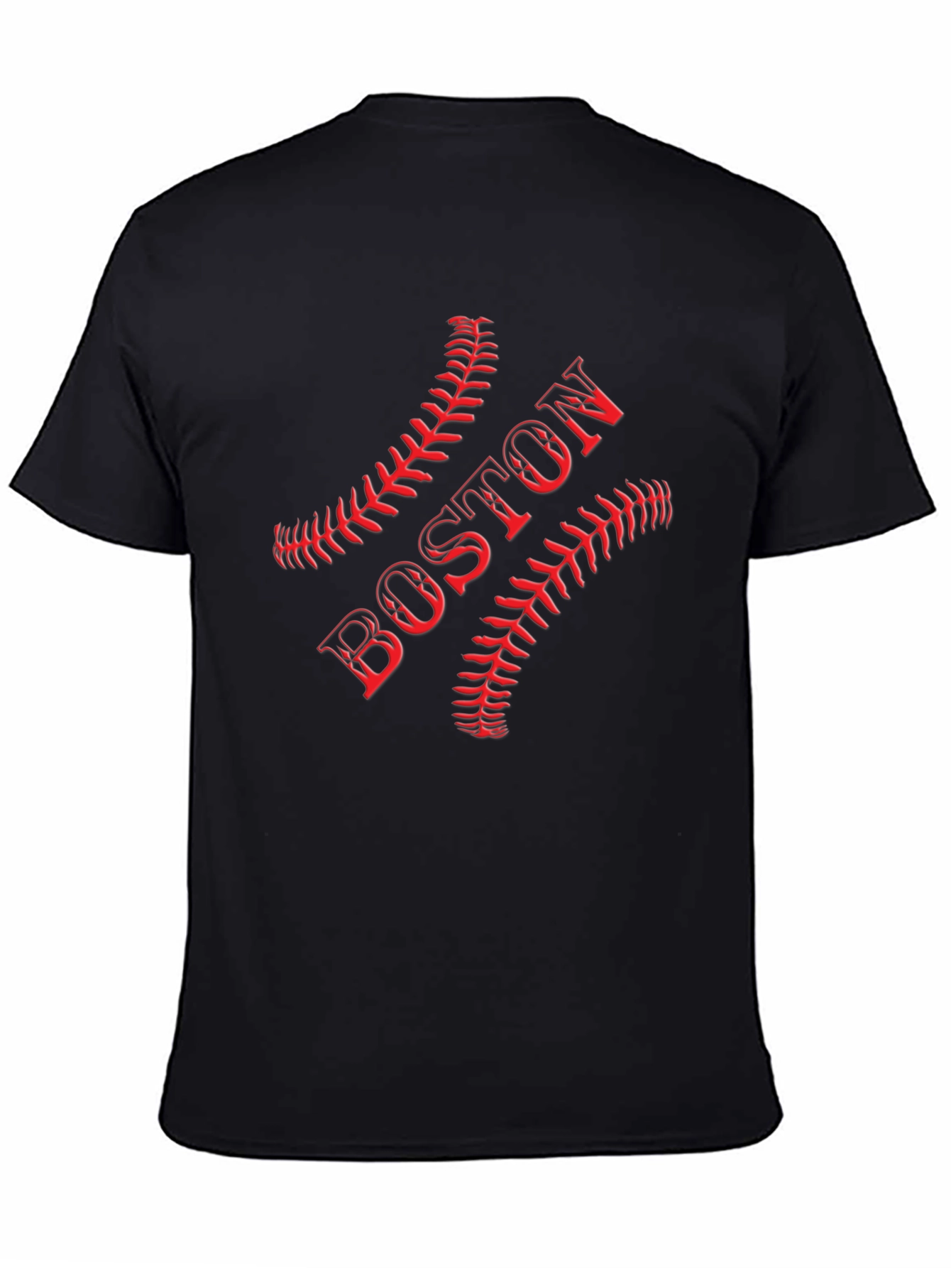 Boston Baseball T-Shirt - Red Stitch Design