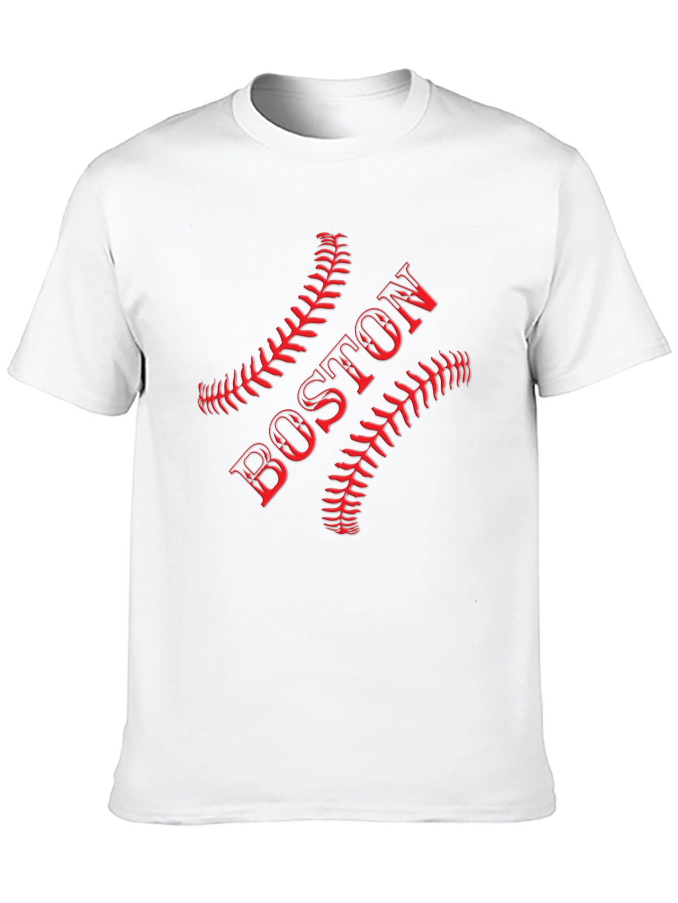 Boston Baseball T-Shirt - Red Stitch Design