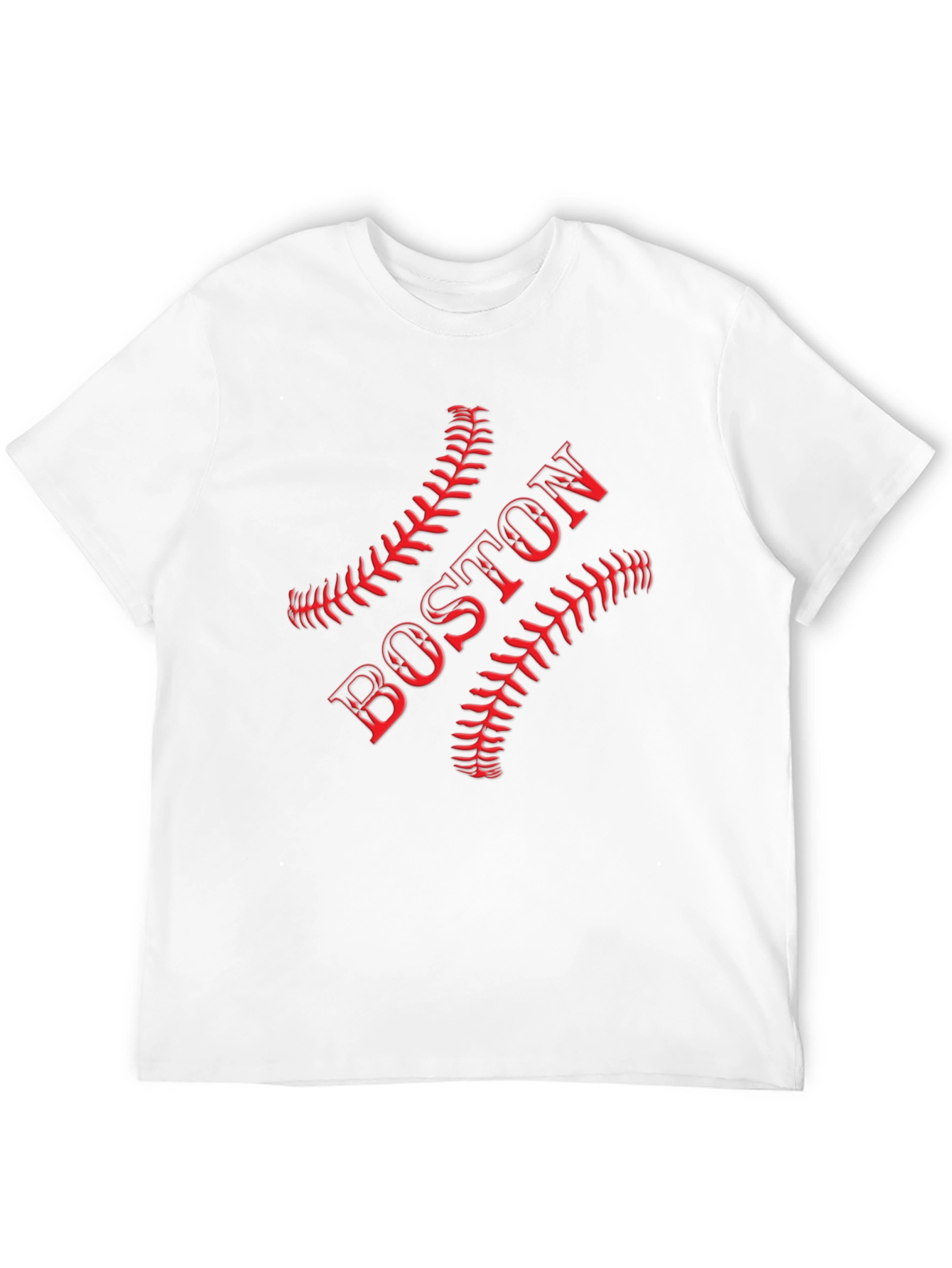 Boston Baseball T-Shirt - Red Stitch Design